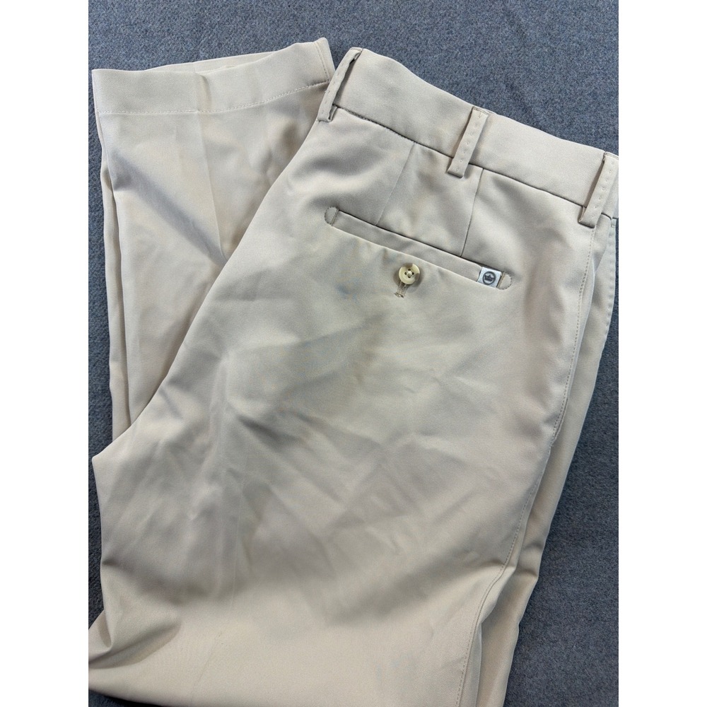 Peter Millar Pants Mens 34x28.5 Khaki Performance Golf Trousers Tan Straight Leg